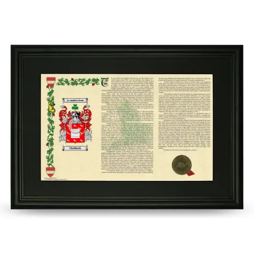 Chiddock Deluxe Armorial Landscape Framed- Black