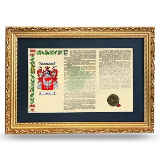 Cigala Deluxe Armorial Landscape Framed - Gold