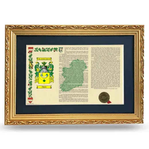 Claree Deluxe Armorial Landscape Framed - Gold