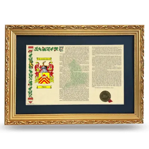 Clares Deluxe Armorial Landscape Framed - Gold
