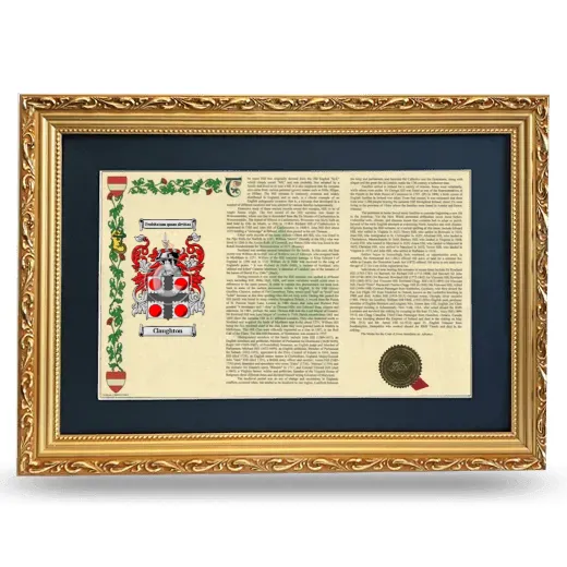 Claughton Deluxe Armorial Landscape Framed - Gold