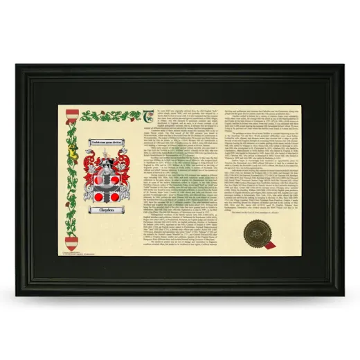 Claydon Deluxe Armorial Landscape Framed- Black
