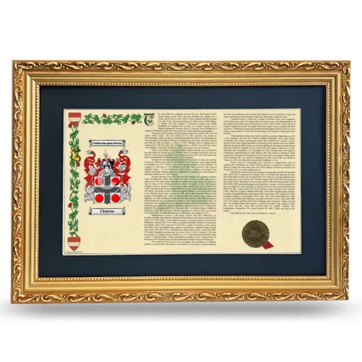 Clayton Deluxe Armorial Landscape Framed - Gold