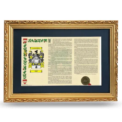 Cleff Deluxe Armorial Landscape Framed - Gold