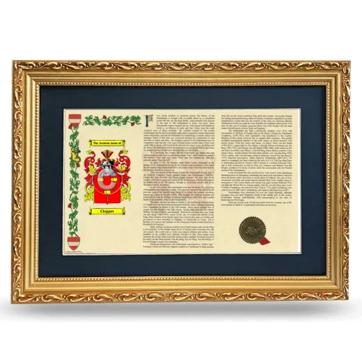 Clepper Deluxe Armorial Landscape Framed - Gold
