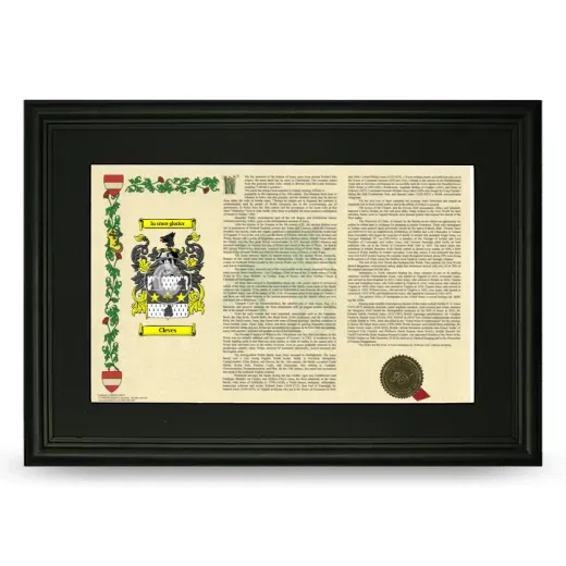 Cleves Deluxe Armorial Landscape Framed- Black