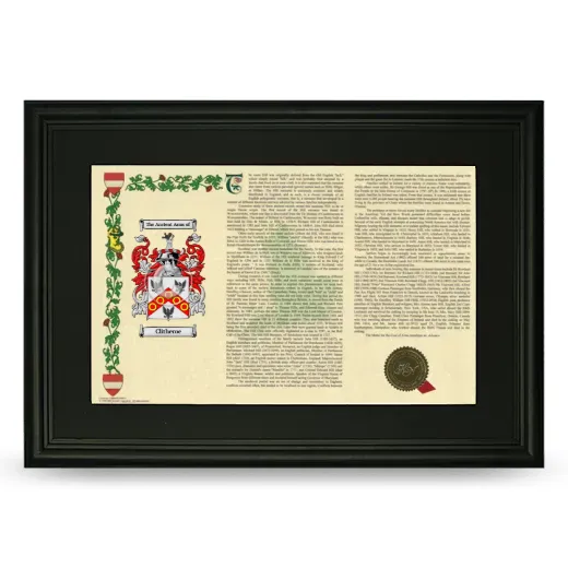 Clitheroe Deluxe Armorial Landscape Framed- Black