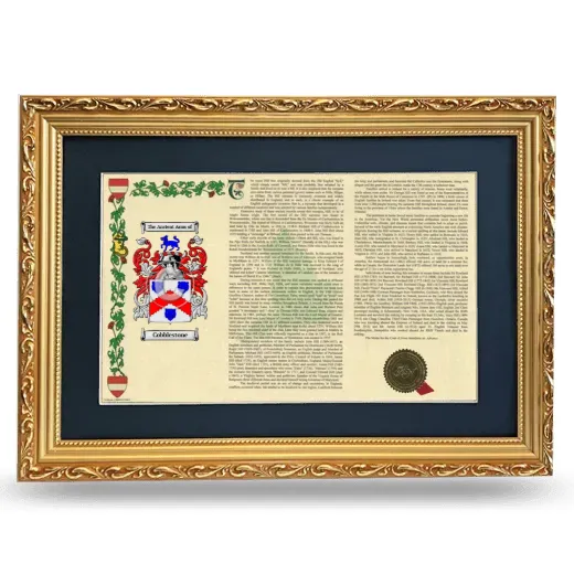Cobblestone Deluxe Armorial Landscape Framed - Gold