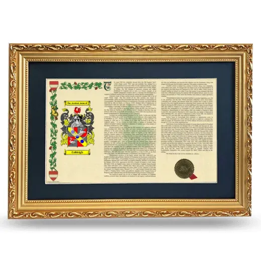 Cobleigh Deluxe Armorial Landscape Framed - Gold