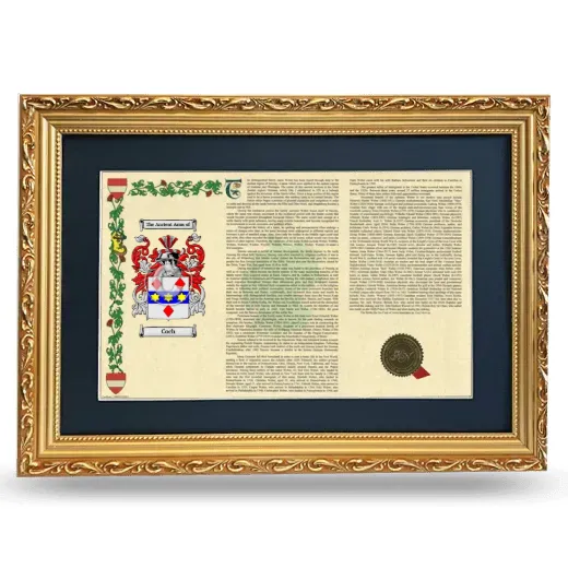 Coch Deluxe Armorial Landscape Framed - Gold