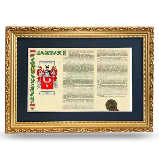 Cogan Deluxe Armorial Landscape Framed - Gold