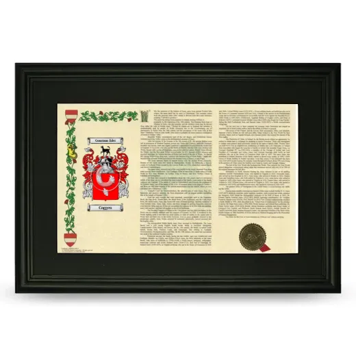 Coggen Deluxe Armorial Landscape Framed- Black