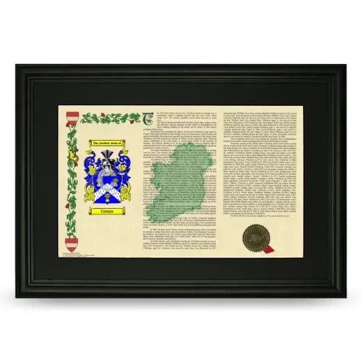 Comyn Deluxe Armorial Landscape Framed- Black