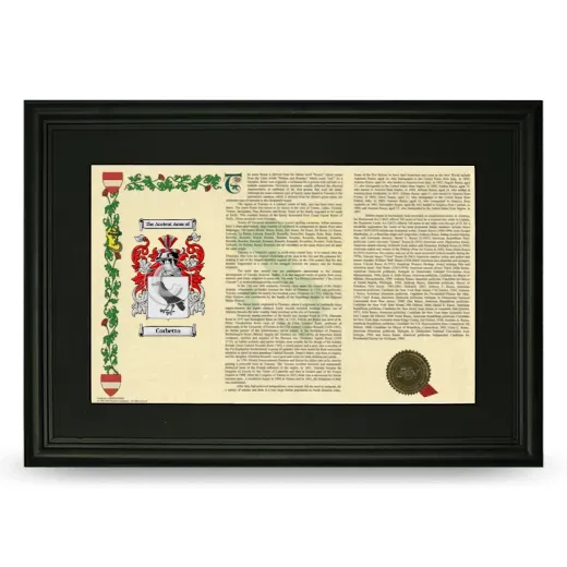 Corbetto Deluxe Armorial Landscape Framed- Black