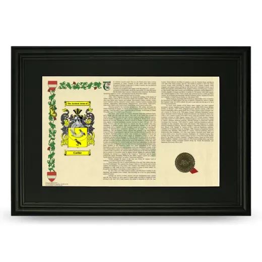 Corbie Deluxe Armorial Landscape Framed- Black