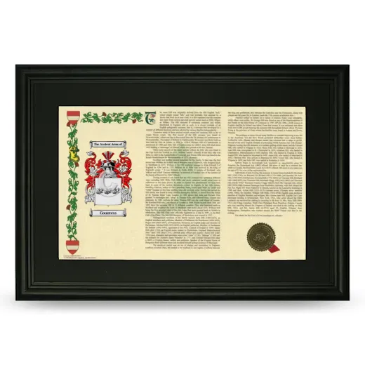 Countess Deluxe Armorial Landscape Framed- Black