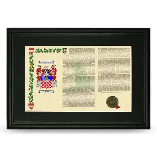 Couton Deluxe Armorial Landscape Framed- Black