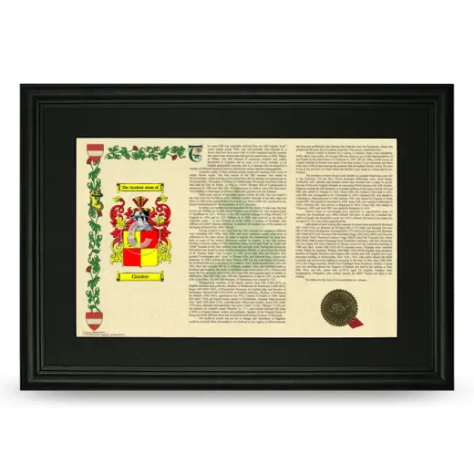 Craster Deluxe Armorial Landscape Framed- Black