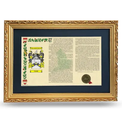 Creedy Deluxe Armorial Landscape Framed - Gold