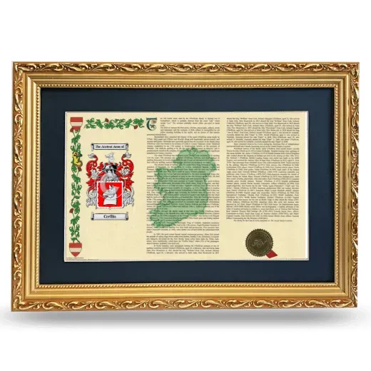 Crellin Deluxe Armorial Landscape Framed - Gold