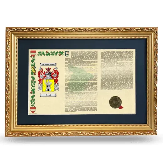 Crespi Deluxe Armorial Landscape Framed - Gold