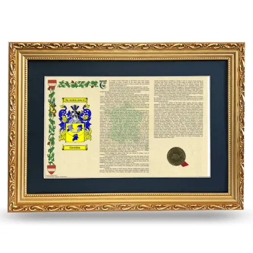 Crestien Deluxe Armorial Landscape Framed - Gold