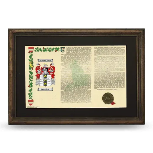 Critchfield Deluxe Armorial Landscape Framed - Brown