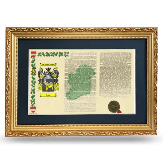 Croke Deluxe Armorial Landscape Framed - Gold