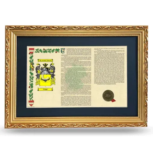 Crope Deluxe Armorial Landscape Framed - Gold