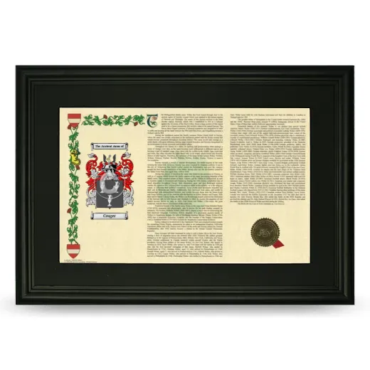 Cruger Deluxe Armorial Landscape Framed- Black