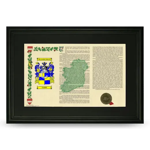 Cusick Deluxe Armorial Landscape Framed- Black