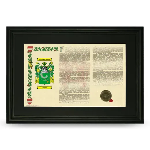 Cuyler Deluxe Armorial Landscape Framed- Black