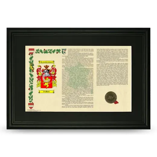 D'albert Deluxe Armorial Landscape Framed- Black