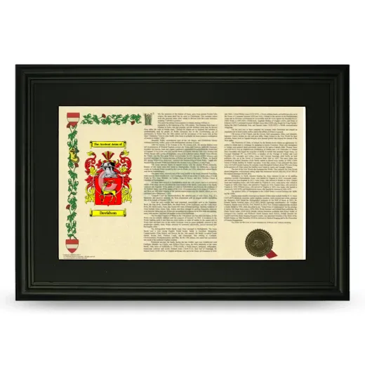 Davidson Deluxe Armorial Landscape Framed- Black