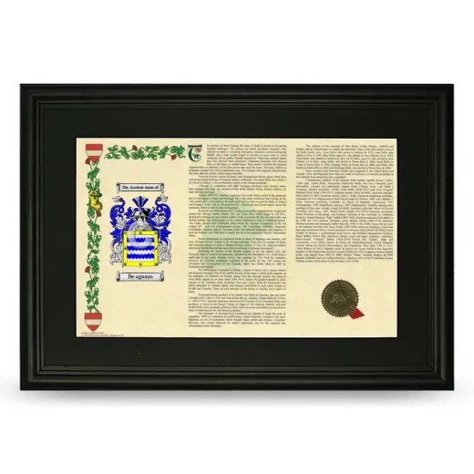De aguayo Deluxe Armorial Landscape Framed- Black
