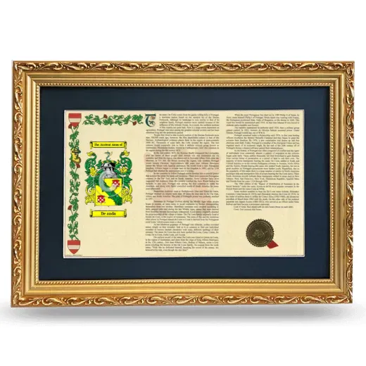 De anda Deluxe Armorial Landscape Framed - Gold
