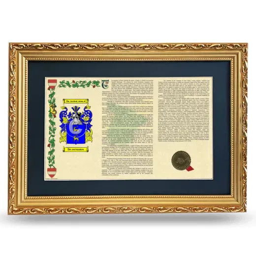 De cervantes Deluxe Armorial Landscape Framed - Gold