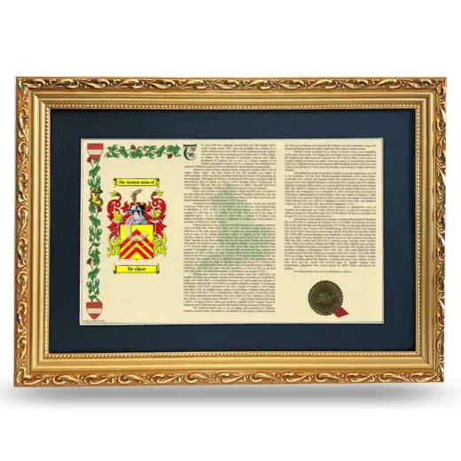 De clare Deluxe Armorial Landscape Framed - Gold