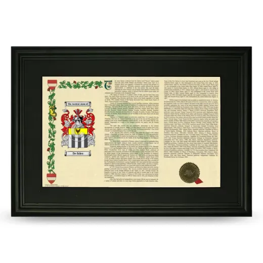 De falco Deluxe Armorial Landscape Framed- Black