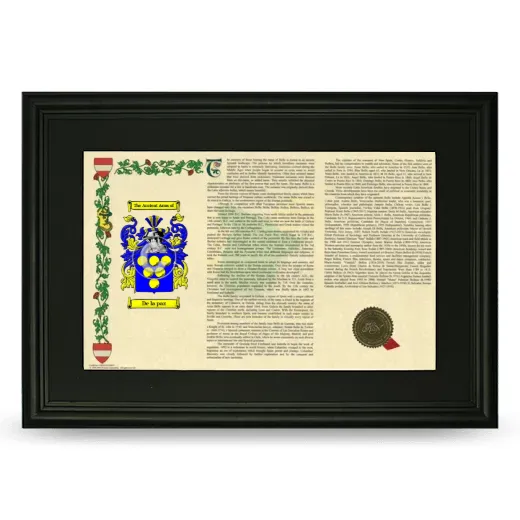 De la paz Deluxe Armorial Landscape Framed- Black