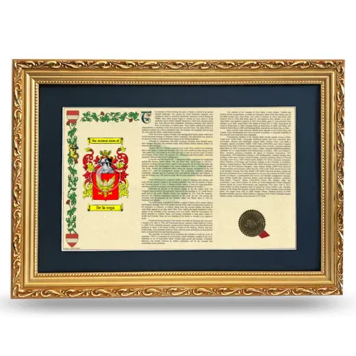 De la vega Deluxe Armorial Landscape Framed - Gold