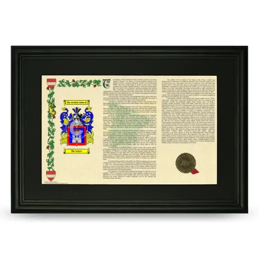 De reyes Deluxe Armorial Landscape Framed- Black