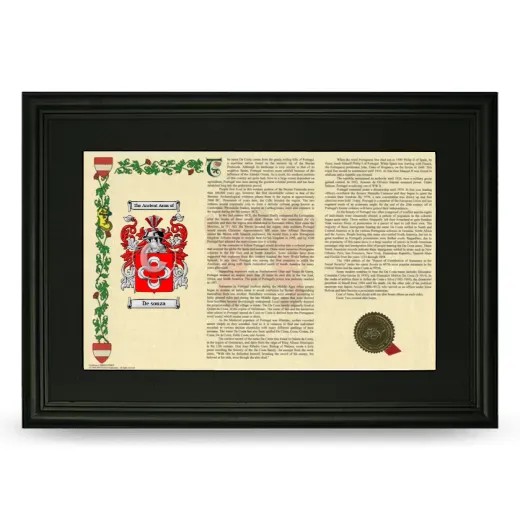 De souza Deluxe Armorial Landscape Framed- Black