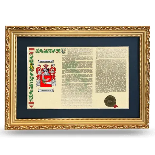 Debenedictis Deluxe Armorial Landscape Framed - Gold