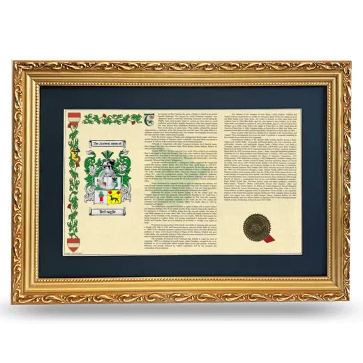 Del tagle Deluxe Armorial Landscape Framed - Gold