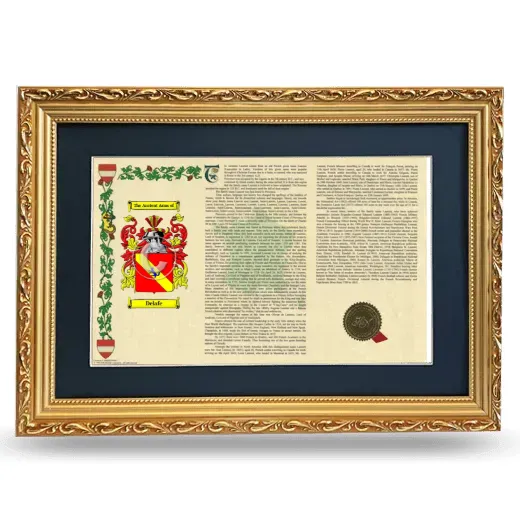 Delafe Deluxe Armorial Landscape Framed - Gold