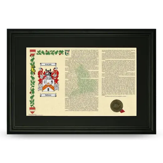Delvere Deluxe Armorial Landscape Framed- Black