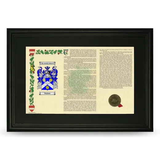 Deymm Deluxe Armorial Landscape Framed- Black