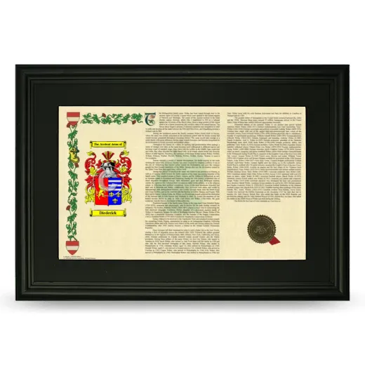 Diederick Deluxe Armorial Landscape Framed- Black