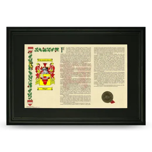 Dinger Deluxe Armorial Landscape Framed- Black